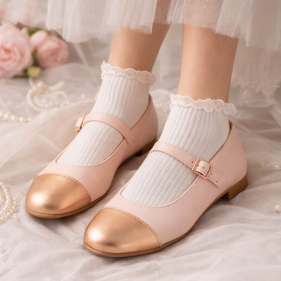 Tahari Shoes - TAHARI Loft Mary Jane Flats Womens 6.5 Pink Rose Gold Coquette Balletcore Lolita